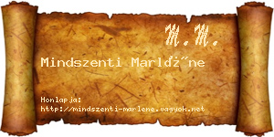 Mindszenti Marléne névjegykártya